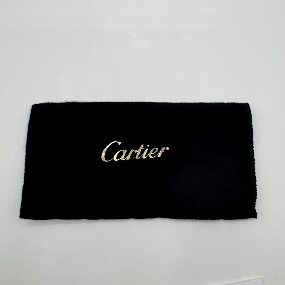 Cartier Jewelry Open Ended Pouch Travel Storage Black 6.25